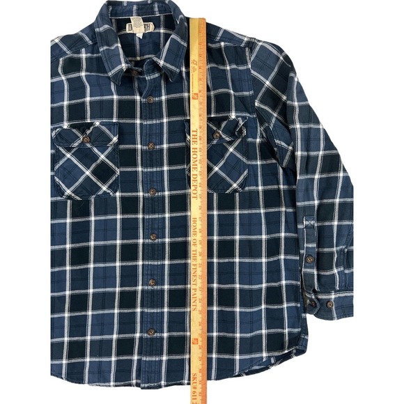 Duluth Trading Co. Men‎ Blue Plaid Button Up long Sleeve Sz 2XL - Picture 5 of 6